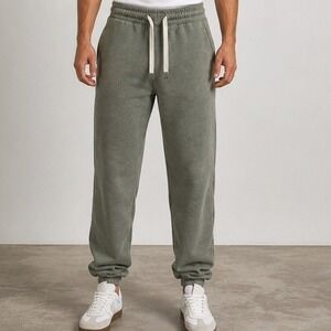 Talentless Mens Washed Sage Green Heavyweight Jogger Sweatpants S Gym Streetwear